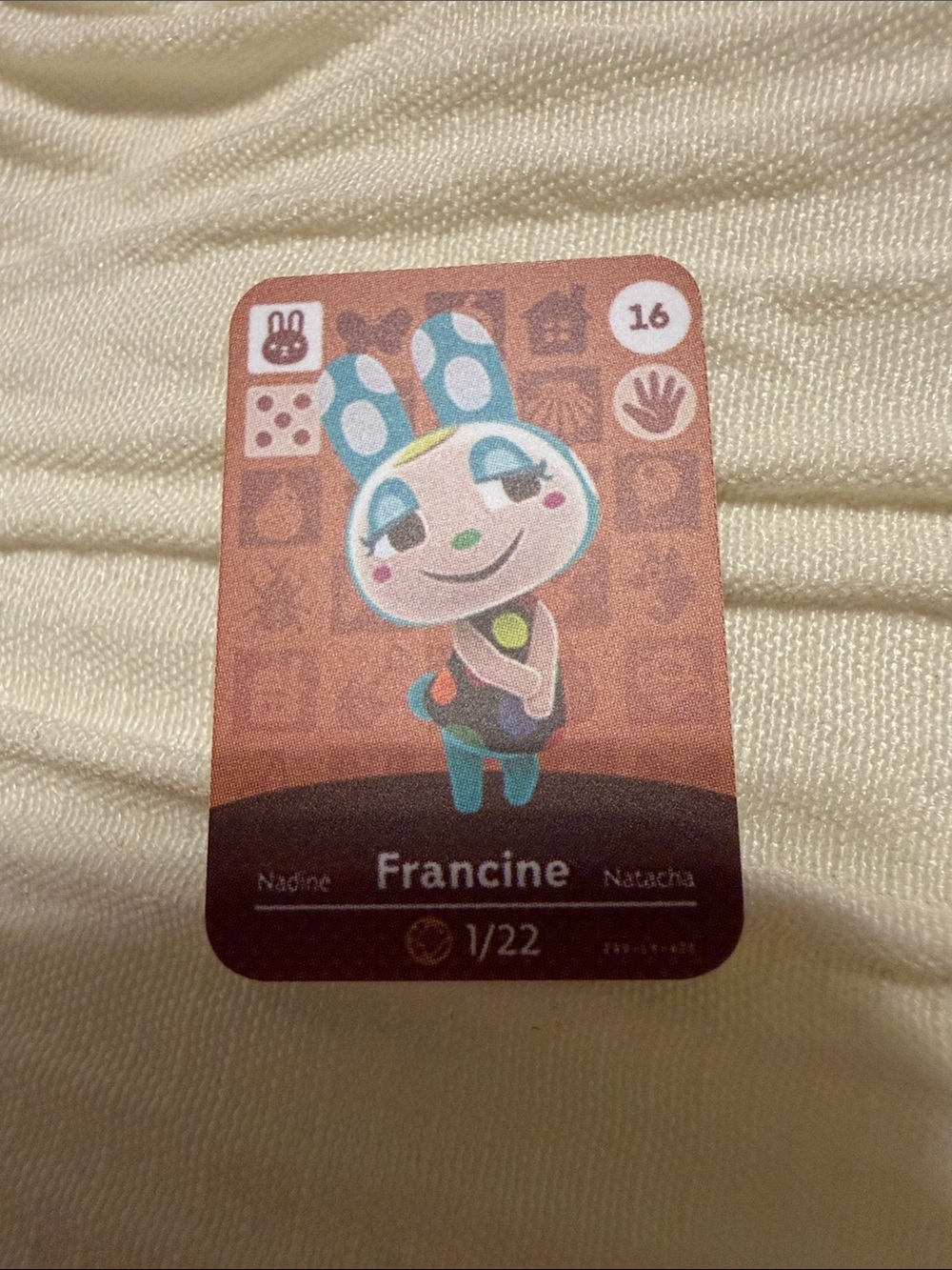 Francine Animal Crossing Amiibo Card Unofficial Villager NFC